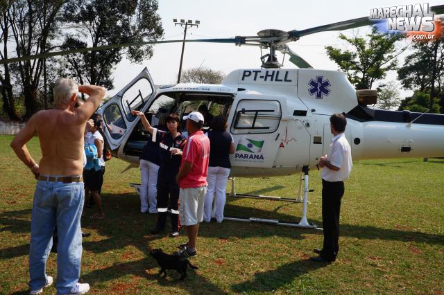 Bebê rondonense é transferido pelo helicóptero do SAMU para Cascavel/PR