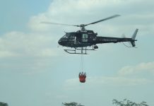 Com auxílio de helicóptero, Gtap controla incêndio no bairro Primavera
