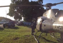 Helicóptero da PM resgata duas vítimas na BR-280 em São Francisco do Sul