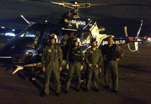 Equipe Pegasus usa óculos de visão noturna para transporte de vítima