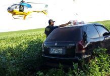 Polícia Rodoviária Federal utiliza helicóptero para monitorar fronteira