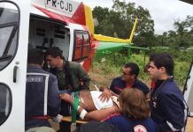 CIOPAer/AC: Helicóptero resgata vítima de colisão na BR-364