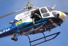 Com apoio da aeronave Águia 2, a polícia localizou veículo e esconderijo de quadrilha