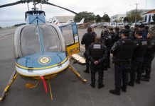 Guarda Municipal faz treinamento com helicóptero
