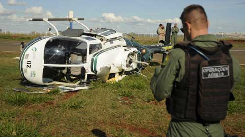 Helicóptero do Graer sofre acidente durante manobra em Londrina/PR