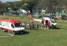 SAMU atua em parceria com Águia da PM para socorrer vítimas de acidente