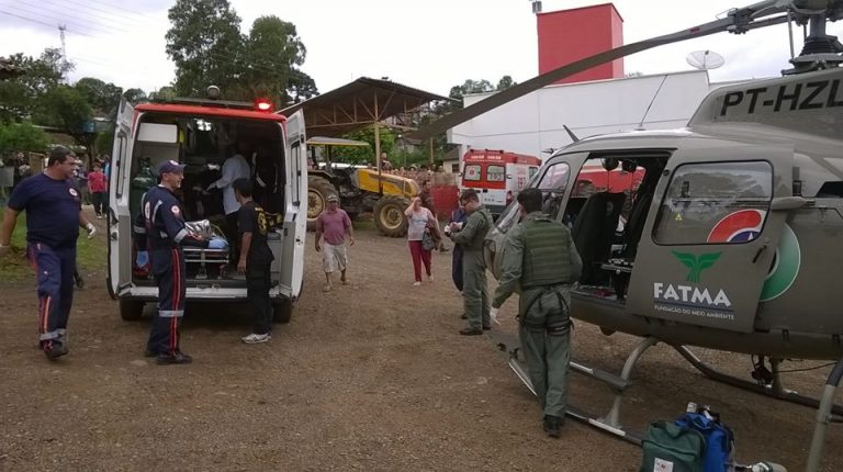 Helicóptero Águia da Polícia Militar resgata vítima em São José do Cerrito/SC