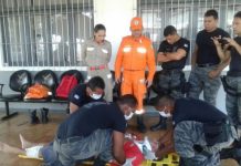 Integrantes do GTA/AP são treinados para realizar atendimento aeromédico