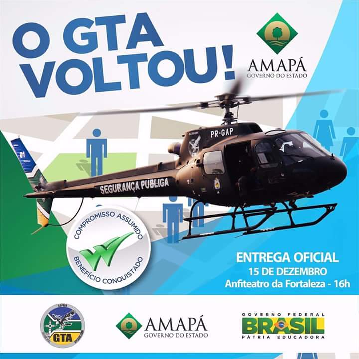 Helicóptero do GTA do Amapá realiza transporte de dois jovens para