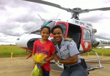 Callister reencontra policiais militares sete meses após voo para transplante