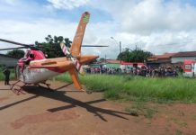 Helicóptero do Bombeiro atende e transporta vítima de acidente