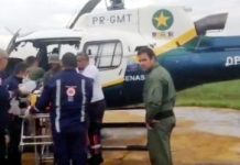 Helicóptero faz resgate de vítima de acidente na BR-070, em MT