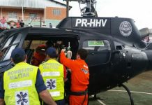 SAERFRON/SC transporta vítima baleada ao Hospital Regional do Oeste em Chapecó