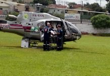 Helicóptero do Graer transfere paciente para Hospital da Providência em Apucarana