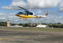 Pilotos da Polícia Rodoviária Federal participam de treinamento em helicóptero no Recife