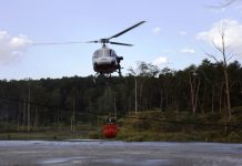 Helicóptero Águia e Bombeiros realizaram combate a incêndio florestal em Rio Claro