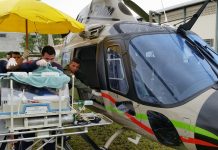 Helicóptero da PM transporta bebês para Hospital São José