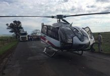 Vítimas de acidente na PR-317 são resgatadas por helicóptero do Graer