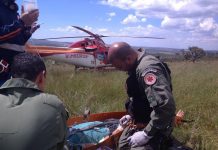 Helicóptero do CBMGO resgata montanhista na cidade de Pirenópolis