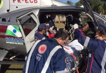 Equipe do Falcão 03 realiza transporte aeromédico de idosa com princípio de infarto