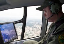 Helicóptero da PM utilizou imageador aéreo para acompanhar a passagem da Tocha Olímpica em Curitiba