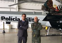 Depois de longa recuperação, Policial Militar resgatado pelo Águia visita o Grupamento Aéreo