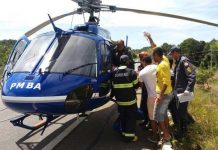 GRAer da PM da Bahia resgata vítima de acidente automobilístico na BA-099