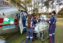 Helicóptero transporta recém-nascido com grave cardiopatia de Maringá até Londrina