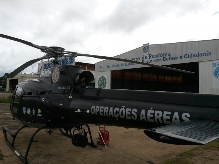 Helicóptero da Sesdec/RO é novamente alvo de tiros em fazenda invadida
