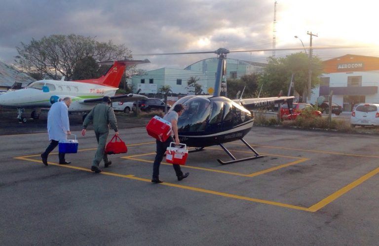 Helicóptero da Polícia Civil faz transporte de órgãos