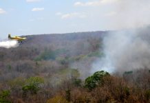 Aeronaves ajudam a controlar incêndio na zona rural de Teresina