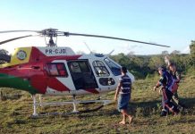 Helicóptero resgata vítima de AVC no interior do estado