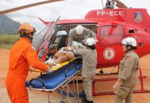 Helicópteros do Bombeiro do Rio são chamados para resgate de vítimas na Estrada dos Cajueiros