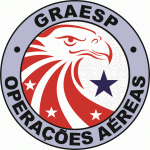 Brasão do GRAESP – Grupamento Aéreo de Segurança Pública. Unidade Integrada – PM / PC / CBM.