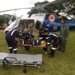 Foto:Venilton Küchler . Treinamento para profissionais que atuarão no helicóptero de resgate.