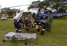 Maringá recebe helicóptero para resgate e transporte de pacientes Foto:Venilton Küchler . Treinamento para profissionais que atuarão no helicóptero de resgate.