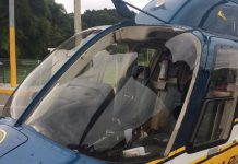 Helicóptero da PRF faz pouso de emergência após bater em urubu