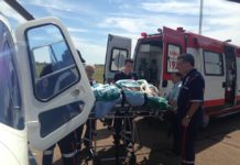 Vítima de queimadura em Bagé é socorrida por helicóptero da Brigada