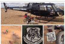 Motocicleta roubada em Traipu é recuperada por helicóptero da polícia