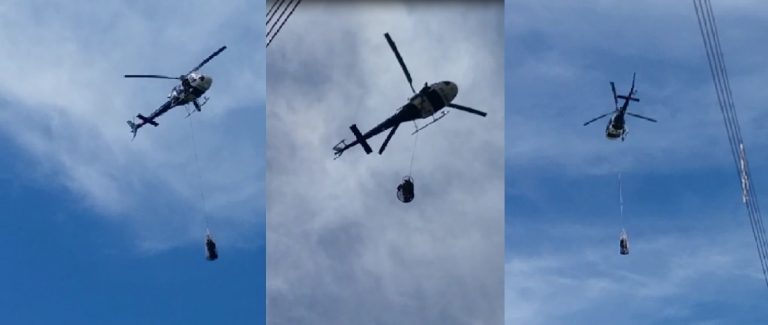 Dupla é surpreendida por maré alta em manguezal e Harpia 02 faz o resgate