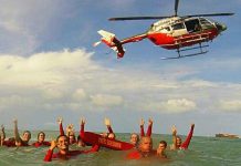 EC145 da CIOPAer do Ceará é utilizado para treinar guarda-vidas em desembarque no mar