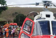 Helicóptero Falcão 05 resgata vítima de acidente na BR-316