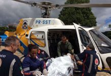 Helicóptero do CIOPAer resgata vítima de acidente na rodovia TO-030