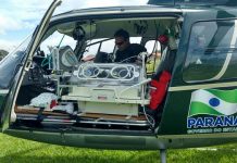 Recém-nascido é transferido de helicóptero de Bandeirantes para Apucarana/PR