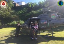 Águia 04 realiza transporte aeromédico de criança para Hospital Infantil, em Florianópolis