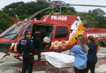 Arcanjo 01 resgata trabalhador após lâmina atingir pescoço