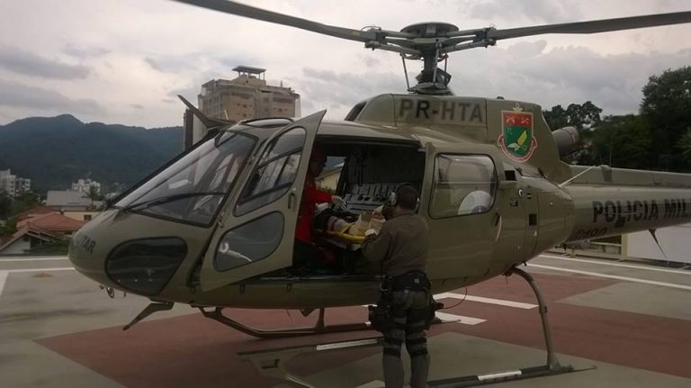 Águia 01 resgata criança atropelada em Jaraguá do Sul