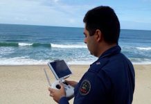 Drone do CBMSC localiza surfista à deriva a mais de 4 km da praia