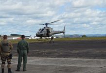 Policiais Militares passam por treinamento com helicóptero da 5ª Cia do BAPM