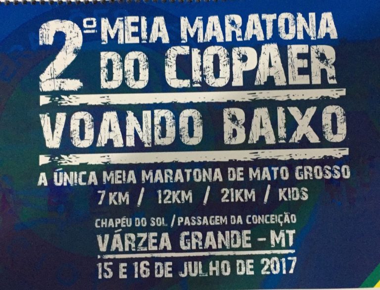 Ciopaer do Mato Grosso organiza 2ª Meia Maratona – “Voando Baixo”
